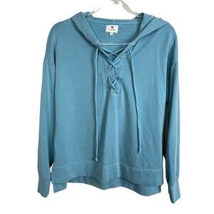 Sundry Hoodie Size 1 Small Turquoise Long Sleeve Lace Up Drawstring